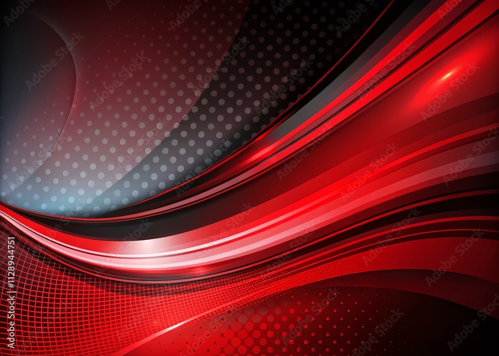Poster dynamic red and black abstract background with left-sided composition and ample copy space for creat