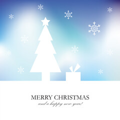 Snow Magic, Tree of Joy and Christmas Cheer, New year's card with copy space