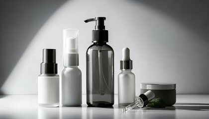 Elegant Skincare Product Line: Minimalist Bottles, Modern Packaging, and Natural Beauty