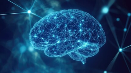 Human brain showing Intelligent thinking processing through the concept of a neural network