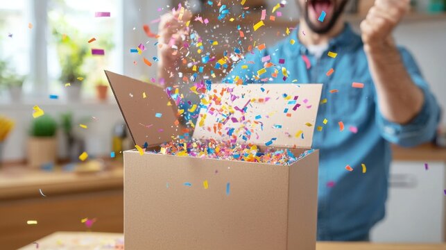 Colorful Confetti Explosion Celebrating Festive Party or Holiday Event