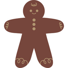 Hand drawn red and brown Christmas element