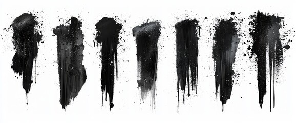 This collection incorporates grunge elements such as brush strokes, ink brushes, and grunge lines.