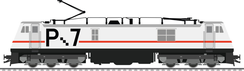 locomotive isolated on white background, Locomotive vector, indian  WAP7 Electric Locomotive