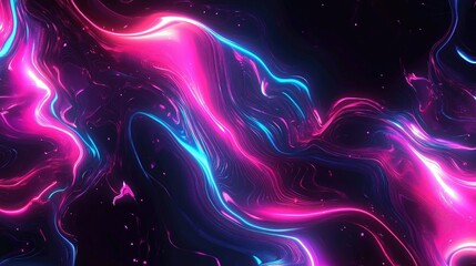 Neon abstract patterns pulsating with energy