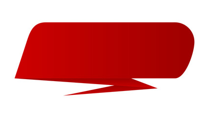 Red speech bubble isolated on white background. Vector illustration