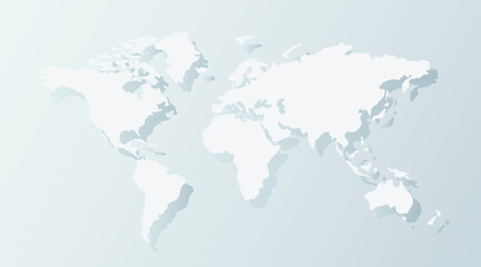 World map vector, isolated on white background. Flat Earth, gray map template for web site pattern, anual report, inphographics. Globe similar worldmap icon. Travel worldwide, map silhouette backdrop.