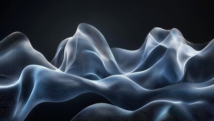 Obraz premium A sleek 3D illustration featuring a smooth surface with ripples, resembling wavy cloth, ideal for modern poster, cover, branding, banner, and placard designs.