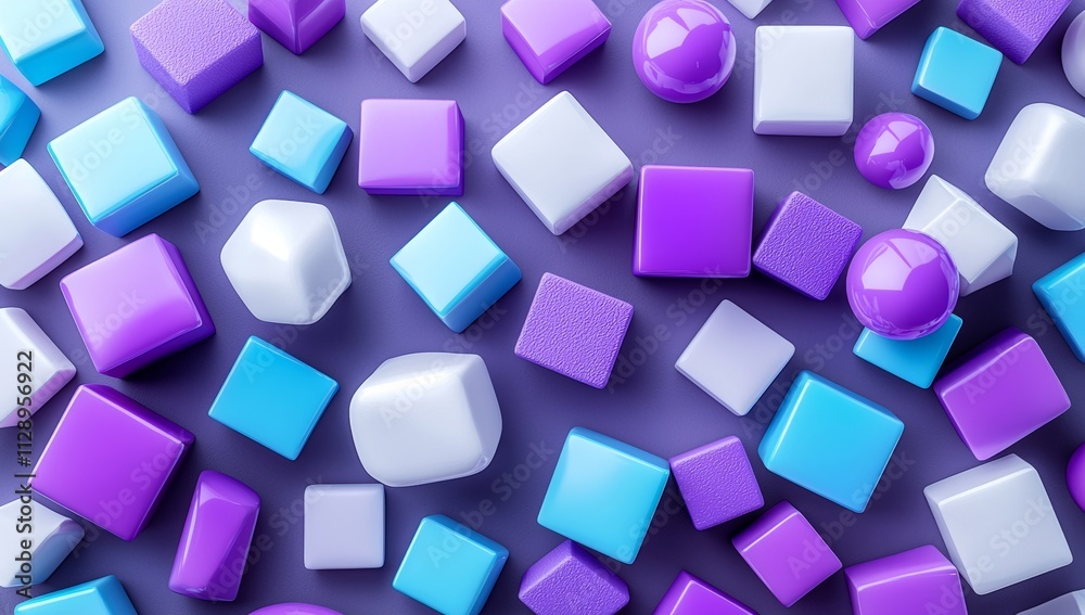 Poster a 3d abstract rendering featuring geometric shapes. a contemporary background with basic forms. a mi