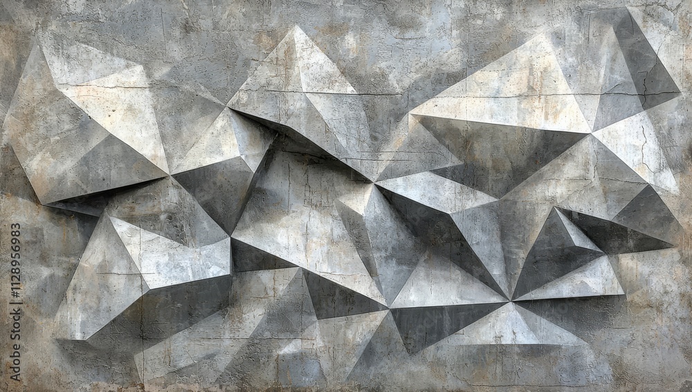 Poster an abstract 3d depiction of a geometric form set against a modern backdrop with linked lines. perfec