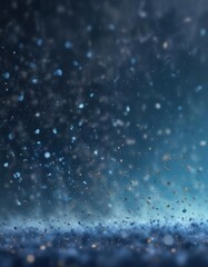 Obraz premium Delicate blue bokeh effect with tiny confetti pieces suspended in the air over a hazy smoke background, misty, confetti, blue