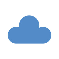 Pixelated Light Blue Cloud on a Gray Background