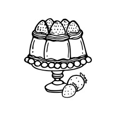 cartoon of sweet dessert coloring page