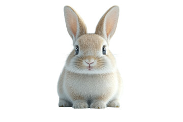 Obraz premium Cute rabbit with fluffy fur and large ears, sitting calmly, perfect for animal lovers and nature photography. Ideal for educational or decorative purposes.