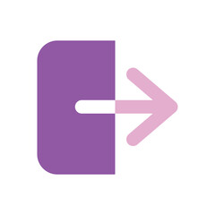 Abstract Pixel Art Purple Rectangle with Pink Right Arrow