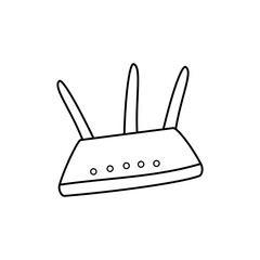 cartoon of wifi router icon
