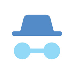 Pixelated Icon Depicting a Hat and Sunglasses, Symbolizing Incognito or Anonymity