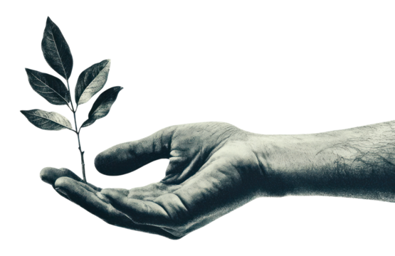 PNG Hand picking plant leaf hand environmental.