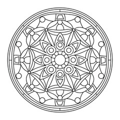 Mandala Vector Circular Shape Easy and Beautiful - Mandala Design for Coloring Book.