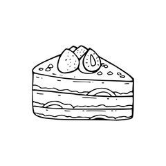 cartoon of piece of cake coloring pages