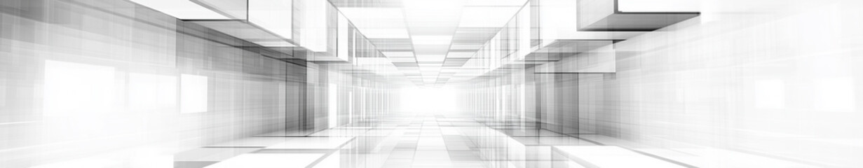 Obraz premium Modern white and light grey overlapping square banner with copy space