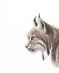 Naklejka premium Stock depiction of a lynx, isolated on a white background.