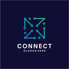 Connection logo design vector illustration