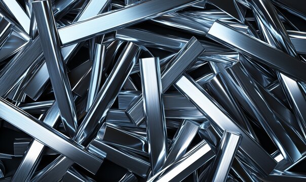 Conceptual structure, metal-themed background, 3D generated image.