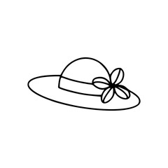 a drawing of a hat with flower