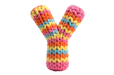 Colorful chew toy shaped like a Y for dogs and pets, perfect for playtime and bonding