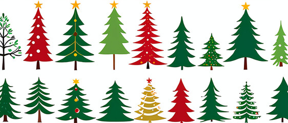 Obraz premium christmas trees set