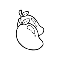 a drawing of a mango fruit coloring page
