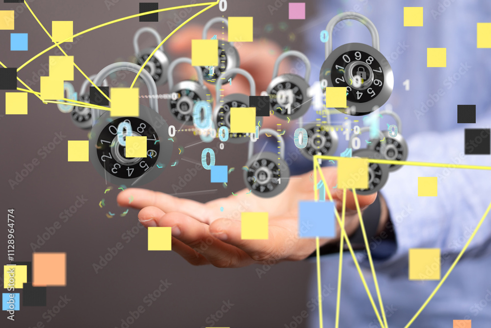Poster certified guarantee approval or secure access system concept,