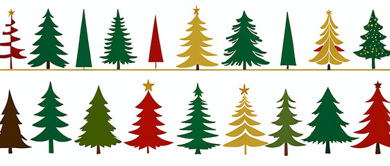 Obraz premium christmas trees set