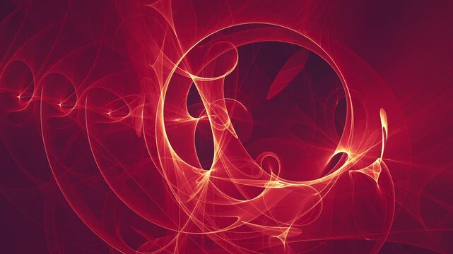 Red evolving fractal loop, part 1 of 2. Beautiful red and golden complex 3d fractal animation. Complex patterns. Evolving abstract organic forms. Multidimensional, warping, morphing forms.