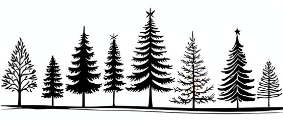 Fototapeta premium christmas trees set