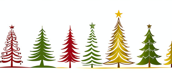 Obraz premium christmas trees set