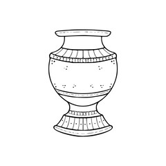 classic black and white ornate vase vector