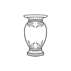 classic black and white ornate vase vector