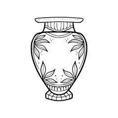classic black and white ornate vase vector