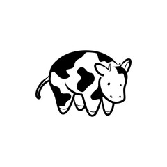 cartoon of cute cow