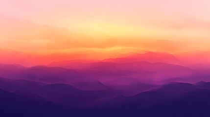 Fototapeta premium Majestic Sunset Over Purple Mountain Ranges