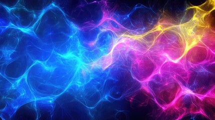 Neon abstract patterns pulsating with energy