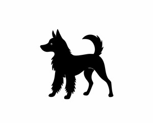 Dog Silhouette Icon Canine, Pet, and Animal Symbol