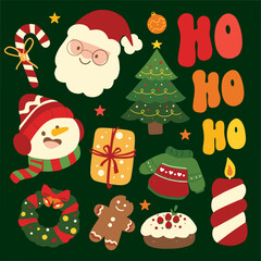 Hand drawn Christmas element collection