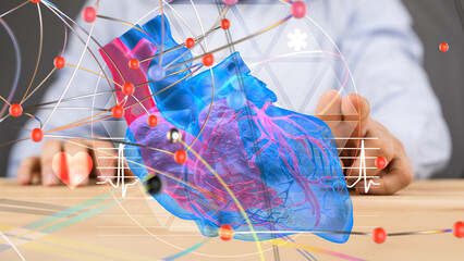 Global network. Blockchain. 3D illustration. Neural networks and artificial intelligence. Abstract ...