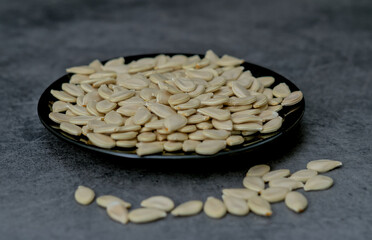 Pumpkin seeds on plate