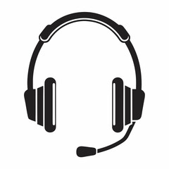Fototapeta premium Clean Headset Silhouette for Audio and Gaming Graphics