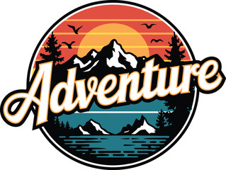 Fototapeta premium Adventure nature typography t shirt design