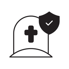 Life Insurance glyph icon with white background vector stock illustration